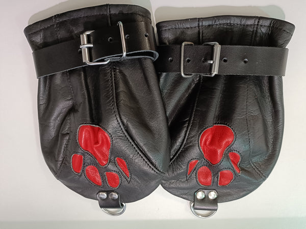 Clearance - Leather Puppy Play Mittens
