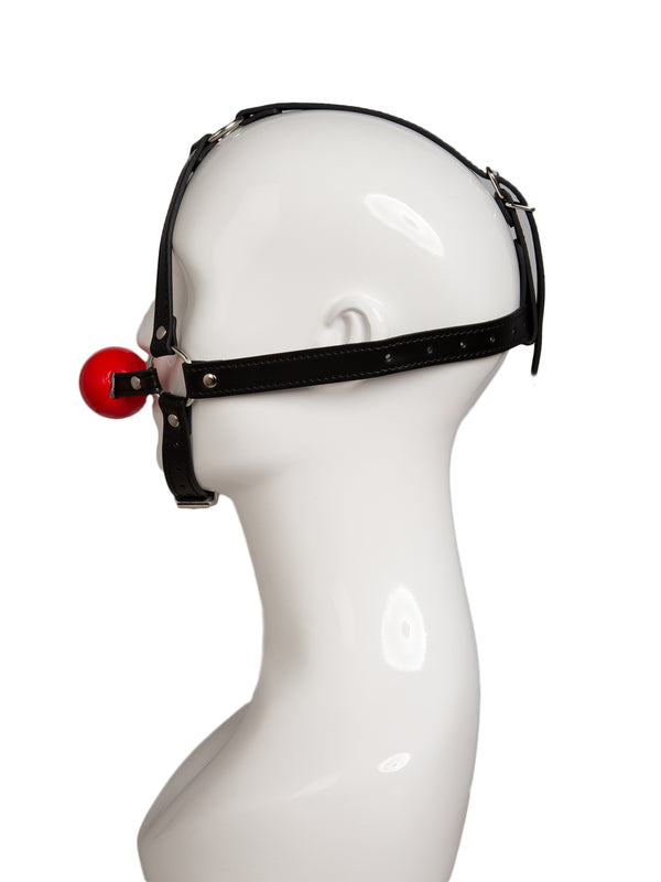 Skin Two UK Black & Red Ball Gag Head Harness Head Restraint