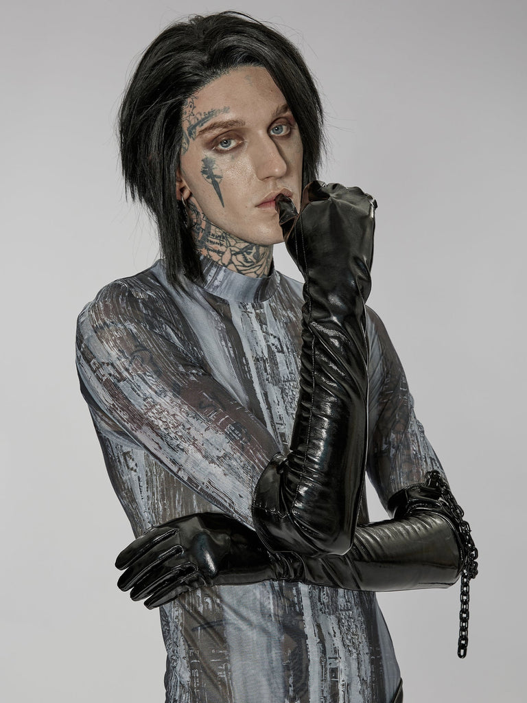 Industrial Chained PVC Gloves from Punk Rave