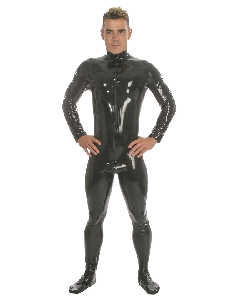 Skin Two UK Front Zip Latex Catsuit With Feet Catsuit