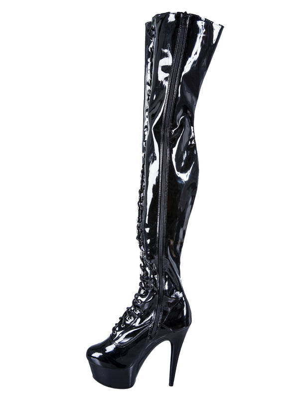Skin Two UK Dominate Thigh High Boots Shoes