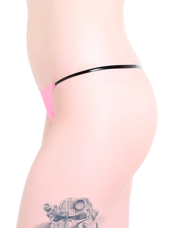 Skin Two UK Latex Rubber G String in Pink - One Size Knickers