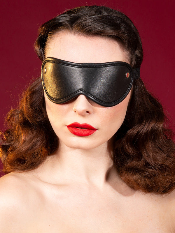 Skin Two UK Leather Blindfold Eye Mask Black - One Size Blindfolds