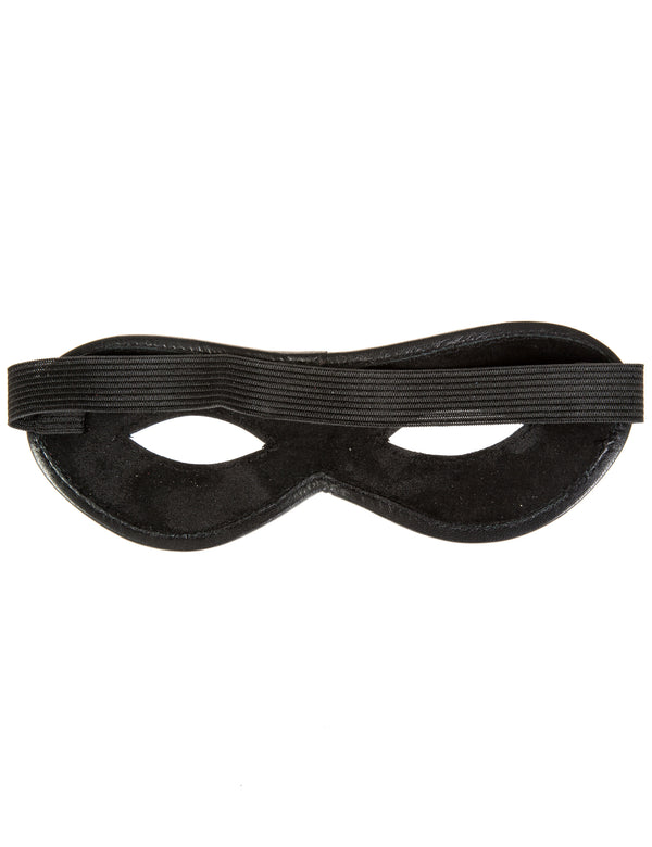 Skin Two UK Leather Blindfold Open Eye in Black - One Size Blindfolds
