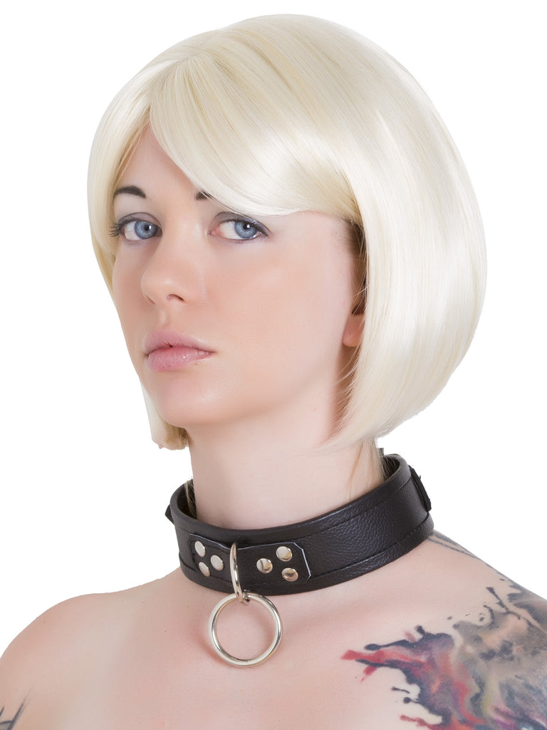 Skin Two UK Leather D-Ring O-Ring Collar in Black Collar
