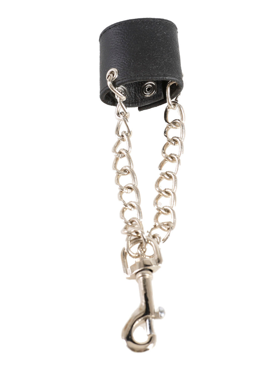 Leather Testicle Stretcher with Chains & Clip for Weights