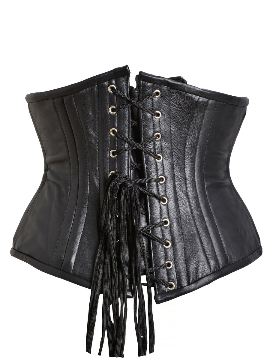 Leather Waist Cincher Black Skin Two UK