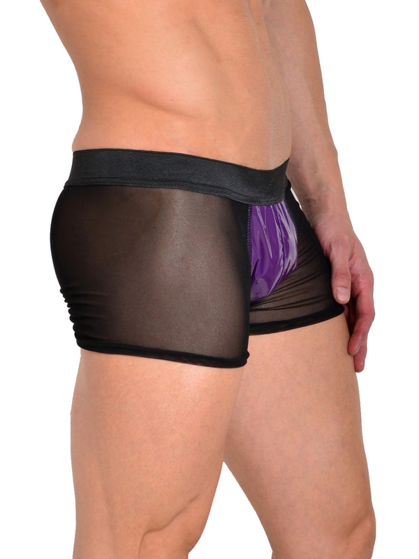Skin Two UK Mesh Boxers With PVC Panel Shorts