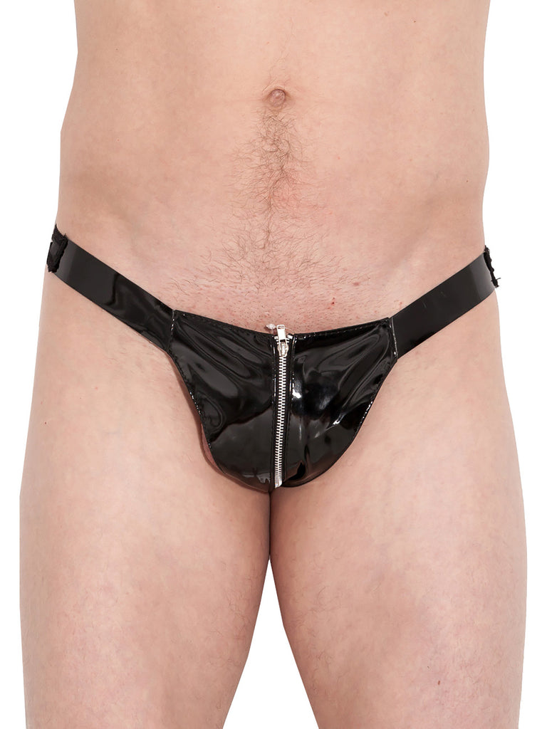 Skin Two UK PVC Male Zip Thong - One Size Briefs