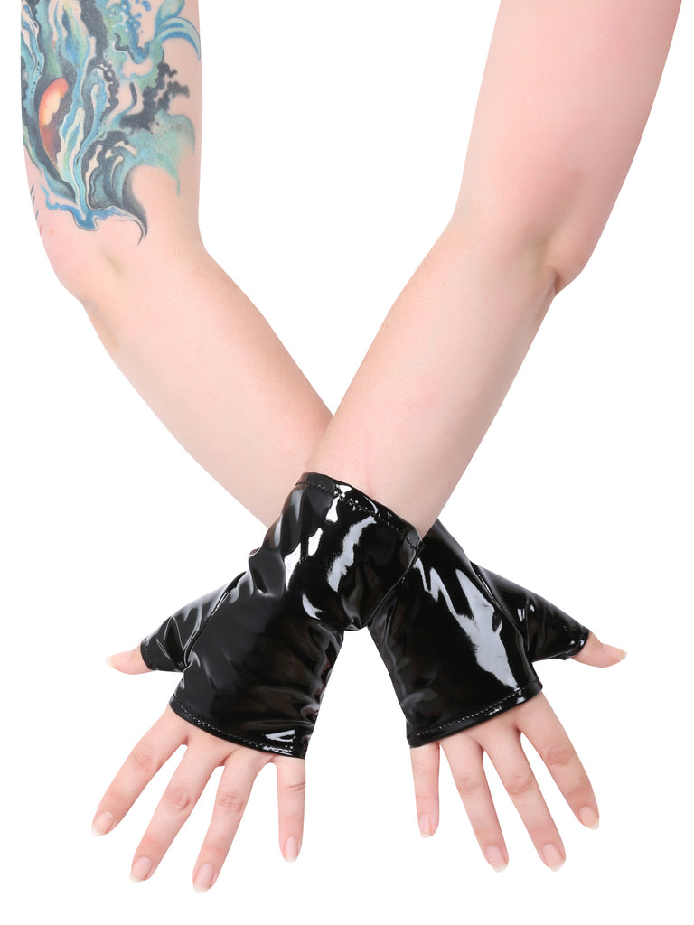 Skin Two UK PVC Short Fingerless Gloves Gloves