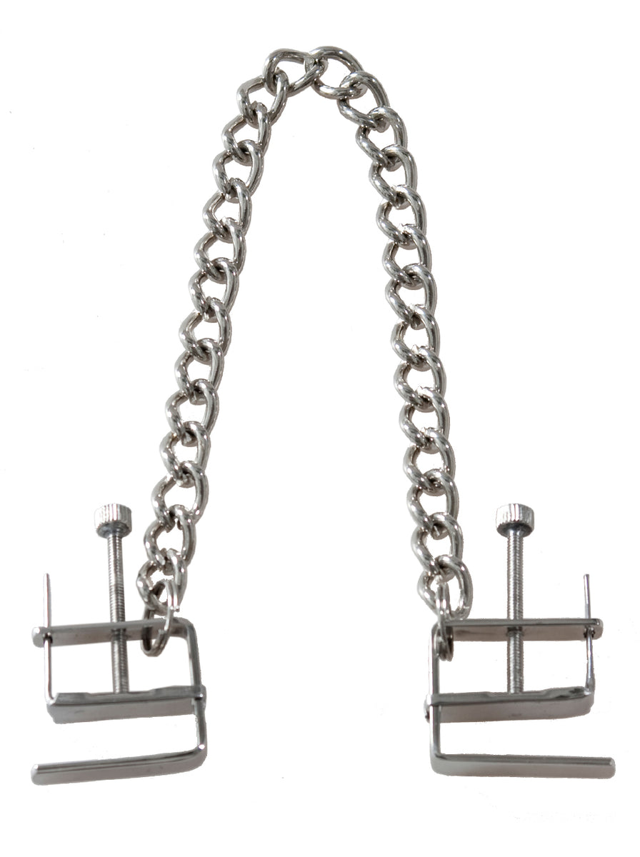 Press Style Nipple Clamps With Chain Nipple Bondage Play From Honour Skin Two Uk