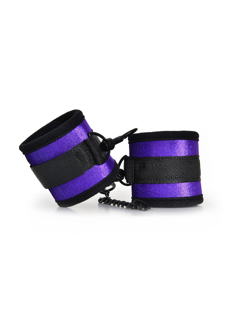 Skin Two UK Purple Velvet Handcuffs With Detachable Chain Cuffs