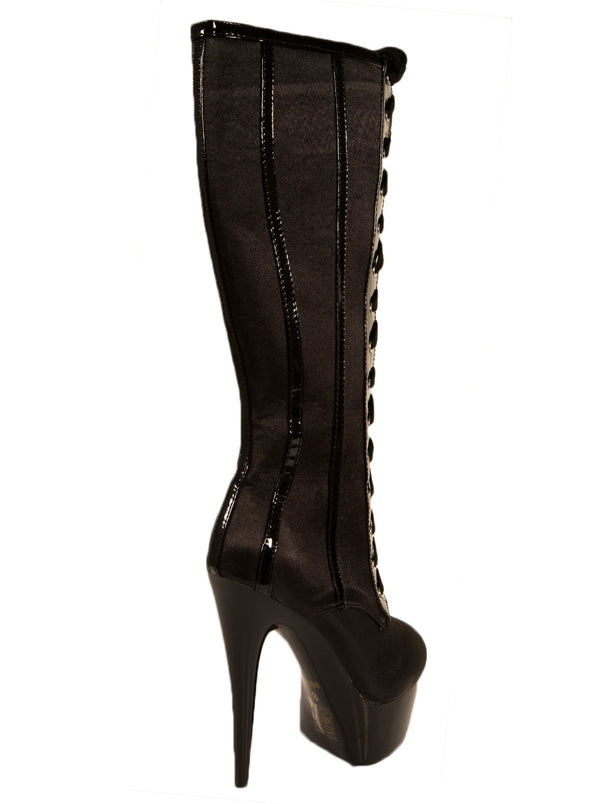 Skin Two UK Raven Satin Boots Shoes