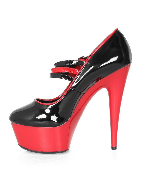 Skin Two UK Red & Black Strappy Shoes Shoes