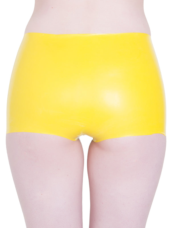 Skin Two UK Seamless Latex Hotpants in Yellow Knickers