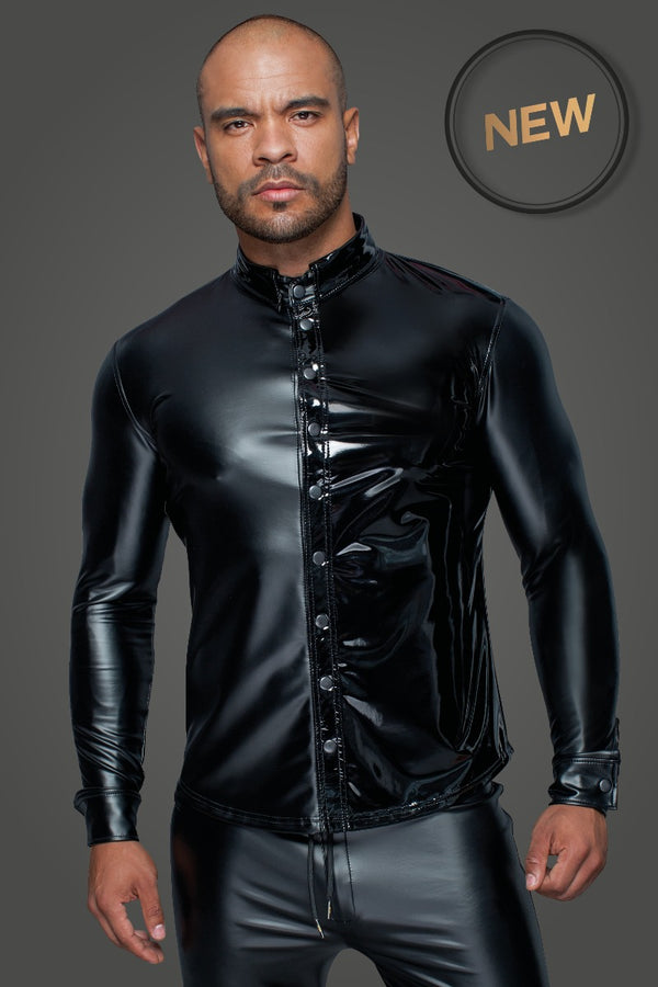 Skin Two UK Long Sleeved Powerwetlook Shirt with Buttons Top