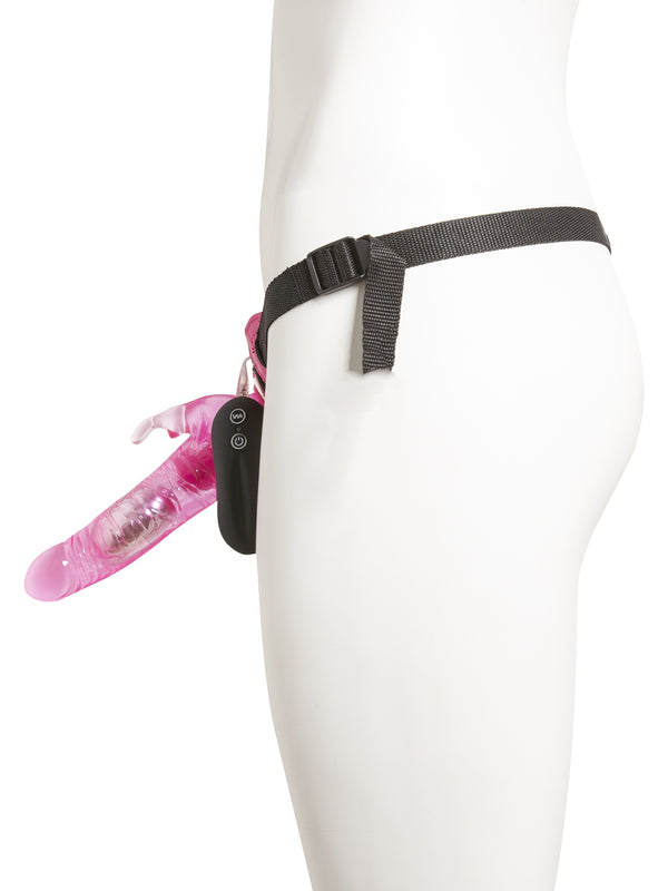 Skin Two UK Strap On with 8.5 inch Vibrating Rabbit - One Size Strap Ons