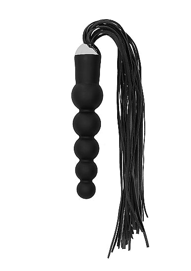 Skin Two UK Black Flogger with Curved Silicone Dildo - Black Flogger