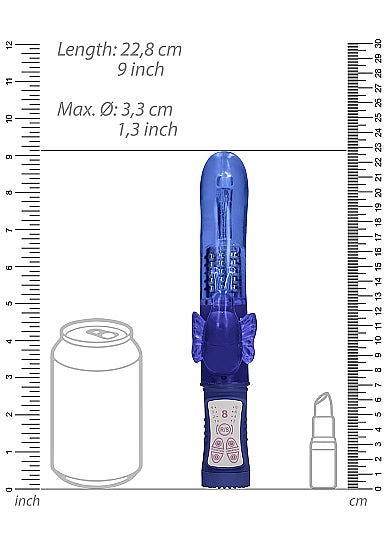 Rotating Beaded Butterfly Vibrator - Blue  Skin Two UK