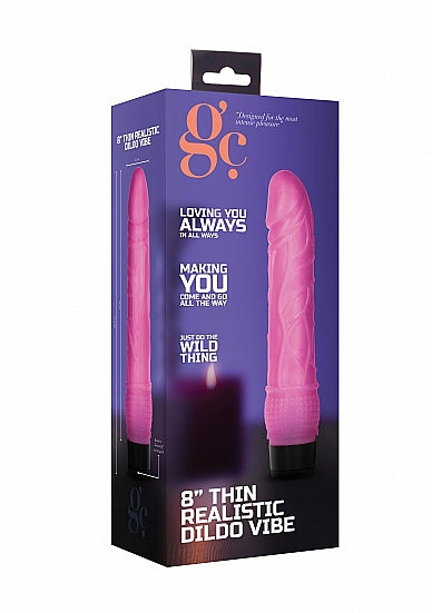 Skin Two UK 8 Inch Thin Realistic Dildo Vibe - Pink Vibrator