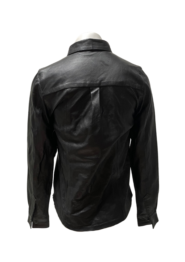 Clearance - Womens Black Leather Shirt, Size 6
