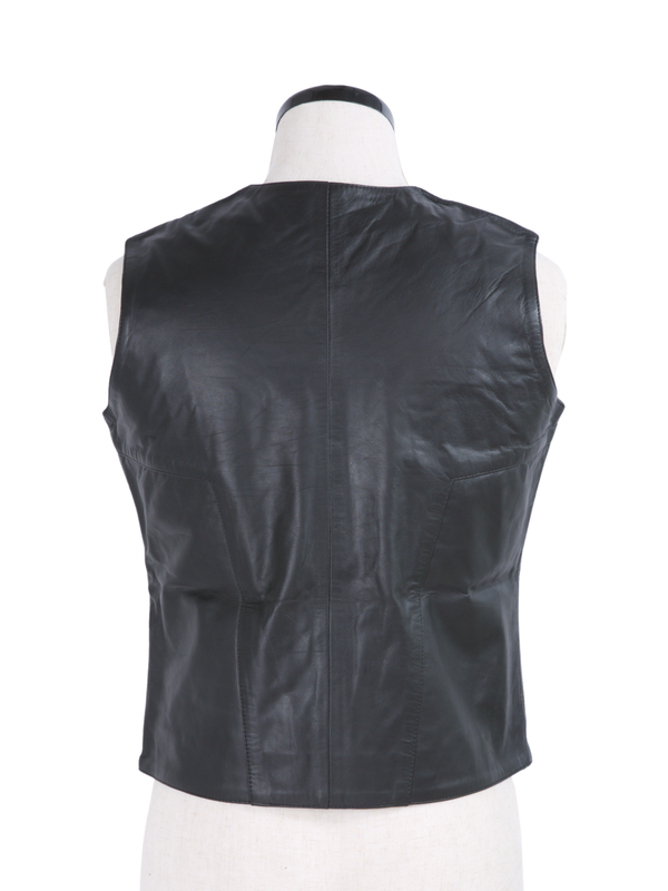 Clearance - Men's Leather Sleeveless Zip Top