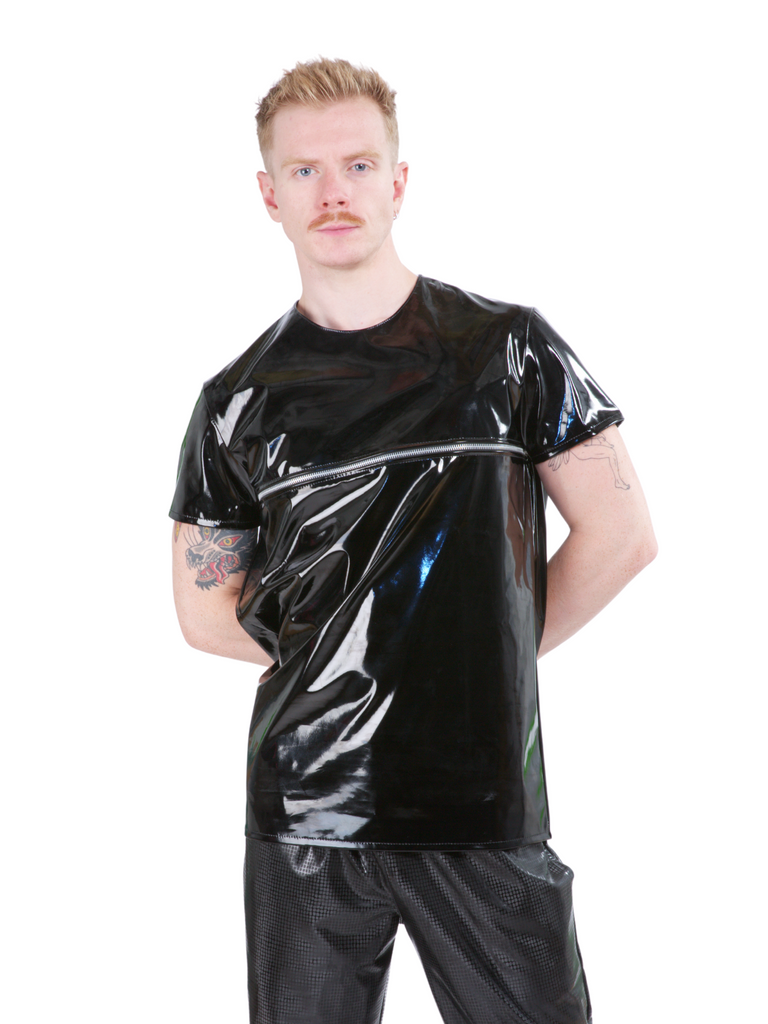 Men's PVC Revolution Chest Zipper T-Shirt