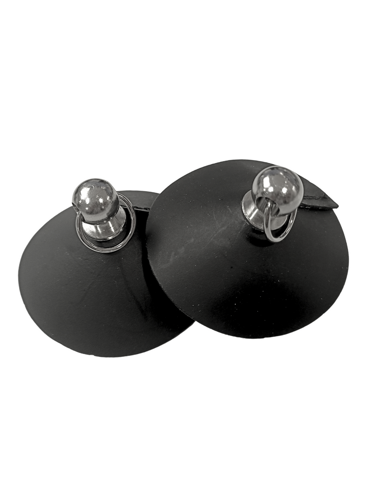 Black Rubber Knocker Pasties - One Size