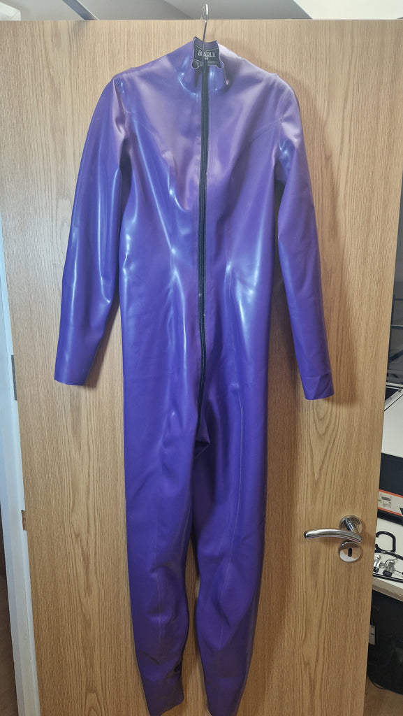 Sample - Long Sleeve Purple Latex Catsuit - Size S