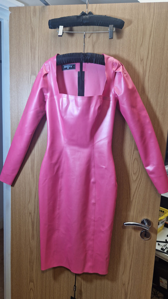 Sample - Pink Square Neckline Dress Size Small