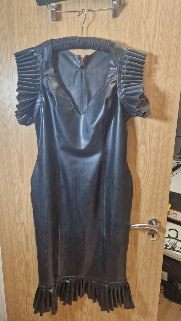 Sample - Black Frilled Sample Dress Size 2XL