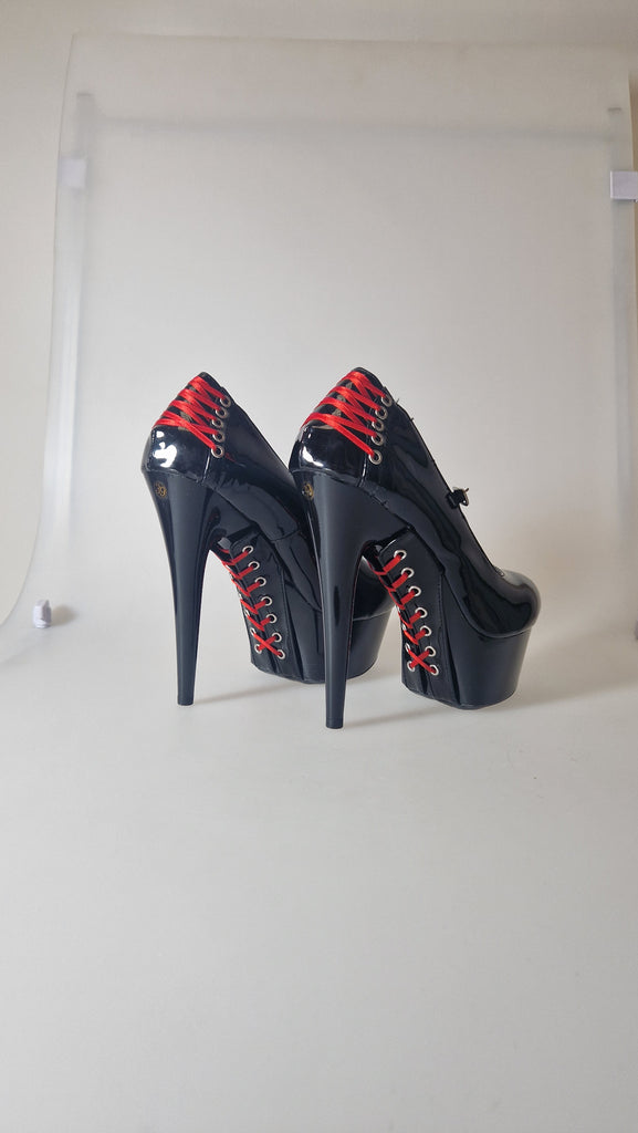 Sample - Black & Red Platform Heels - Size 6