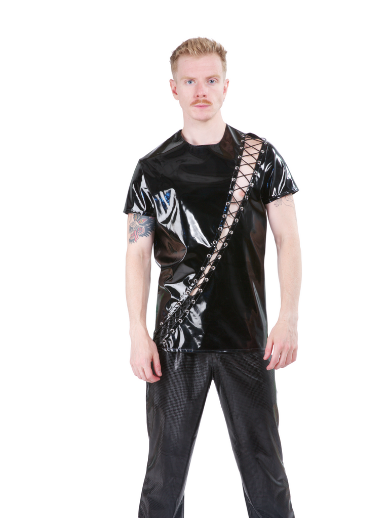 Clearance - Men's PVC Revolution Lace Up T-Shirt Size L