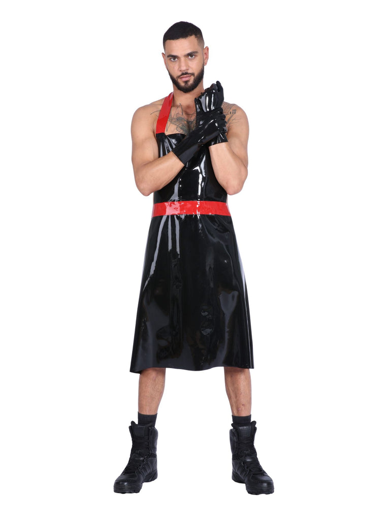 Red & Black Latex Apron