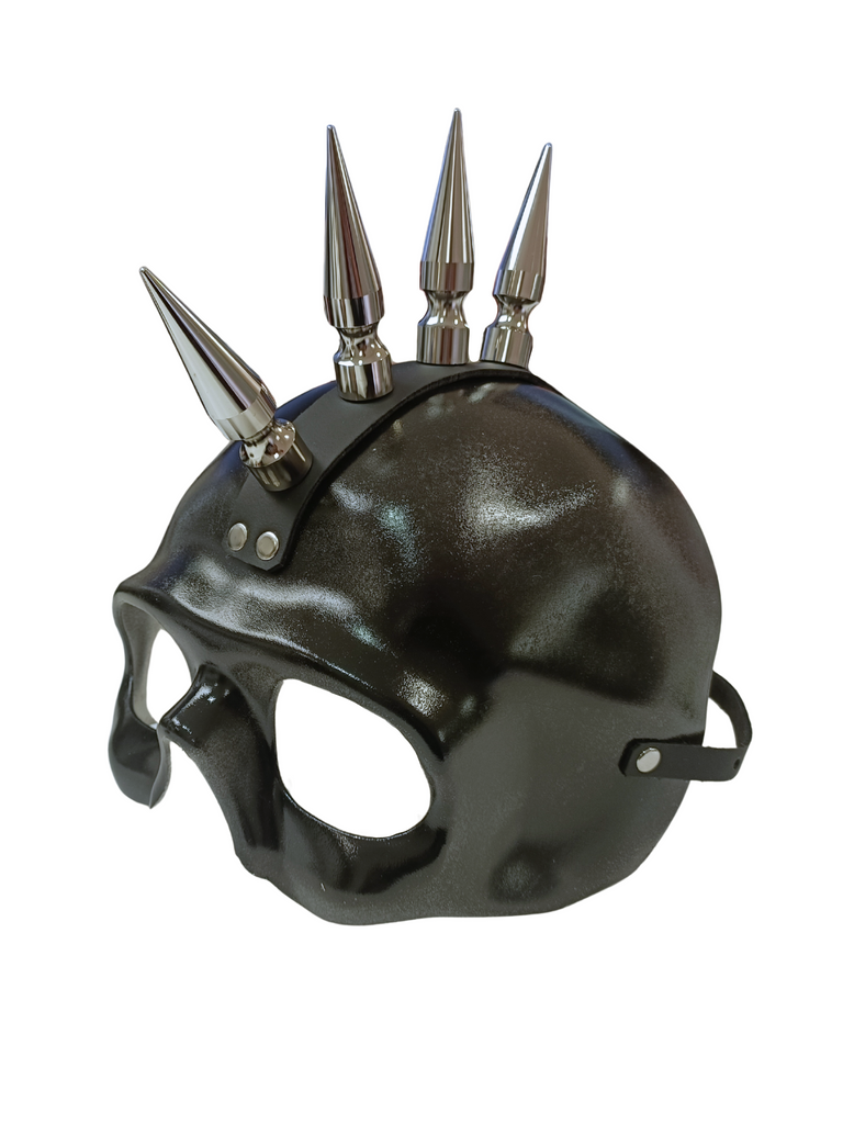 Skull Mask with Rubber & Spikes - One Size