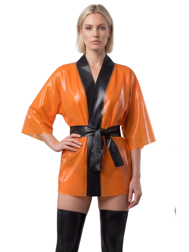 Latex Kimono in Orange One-Size