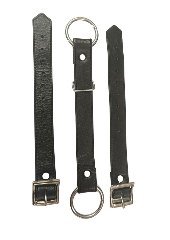 Black Lockable Leather Bondage Wrist Cuffs