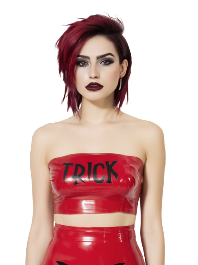 Latex "Trick" Boob Tube - "Trick Or Treat" Halloween Edition