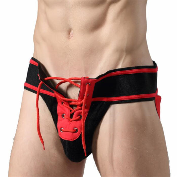 Lace up Jockstrap with Wide Waistband