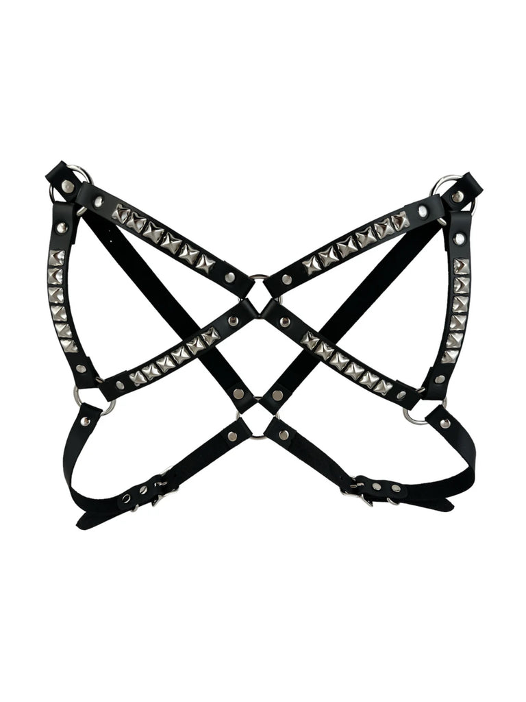 Vegan Leather Pyramid Studded Bra Harness – Skin Two UK