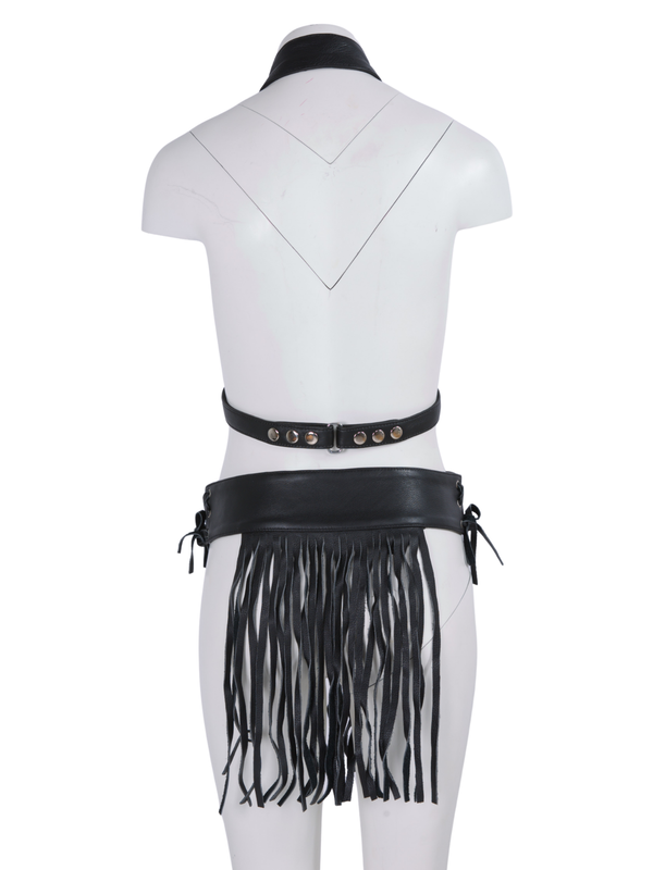 Clearance - Women's Slashed Leather Body Set, One Size