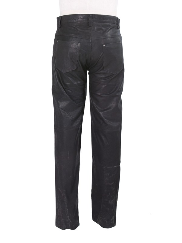 Clearance - Men's Leather Trousers with Laced Fly