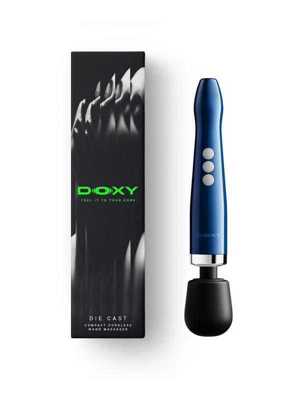 Doxy 2.0 Die Cast Compact Cordless Wand Massager - Blue