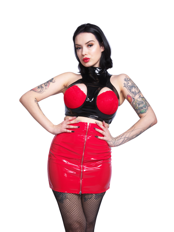 PVC Isabella Skirt in Red