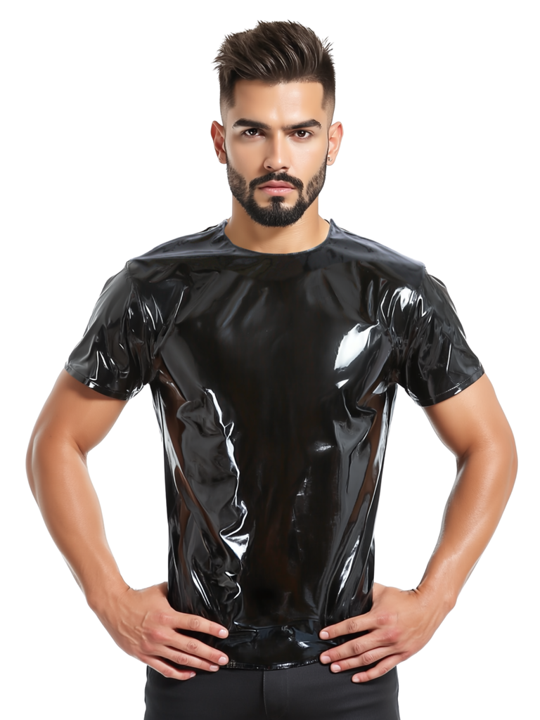 Men's PVC Revolution Shoulder Zipper T-Shirt
