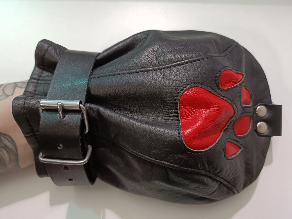 Clearance - Leather Puppy Play Mittens