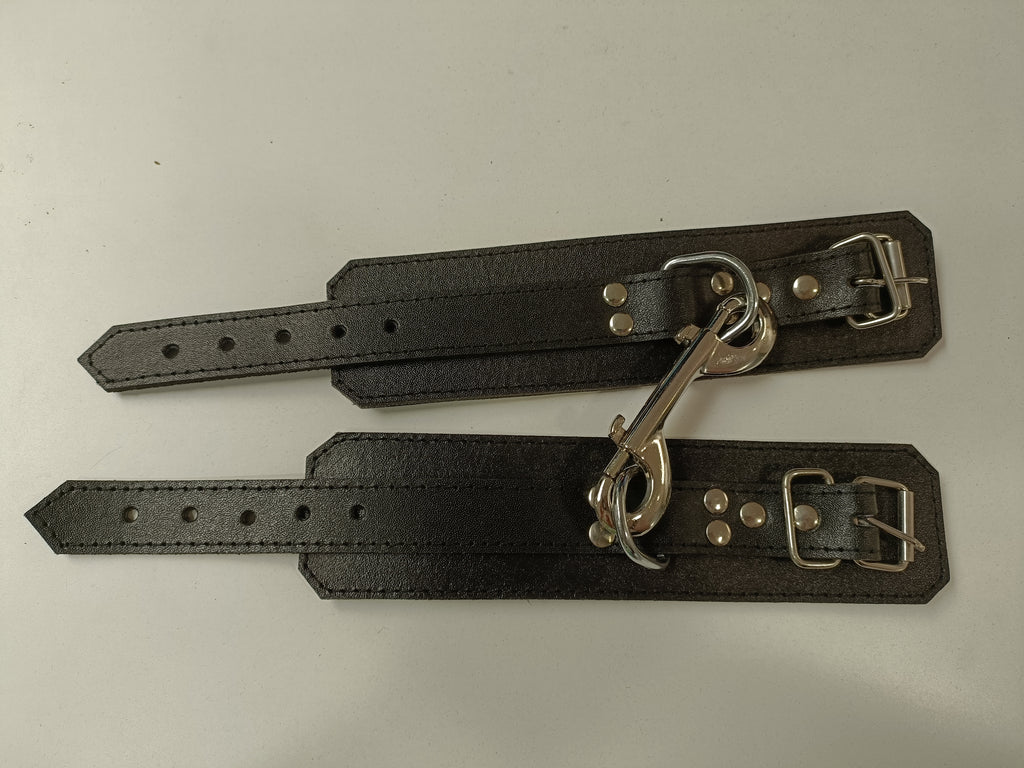 Clearance - Black Leather Wrist Cuffs