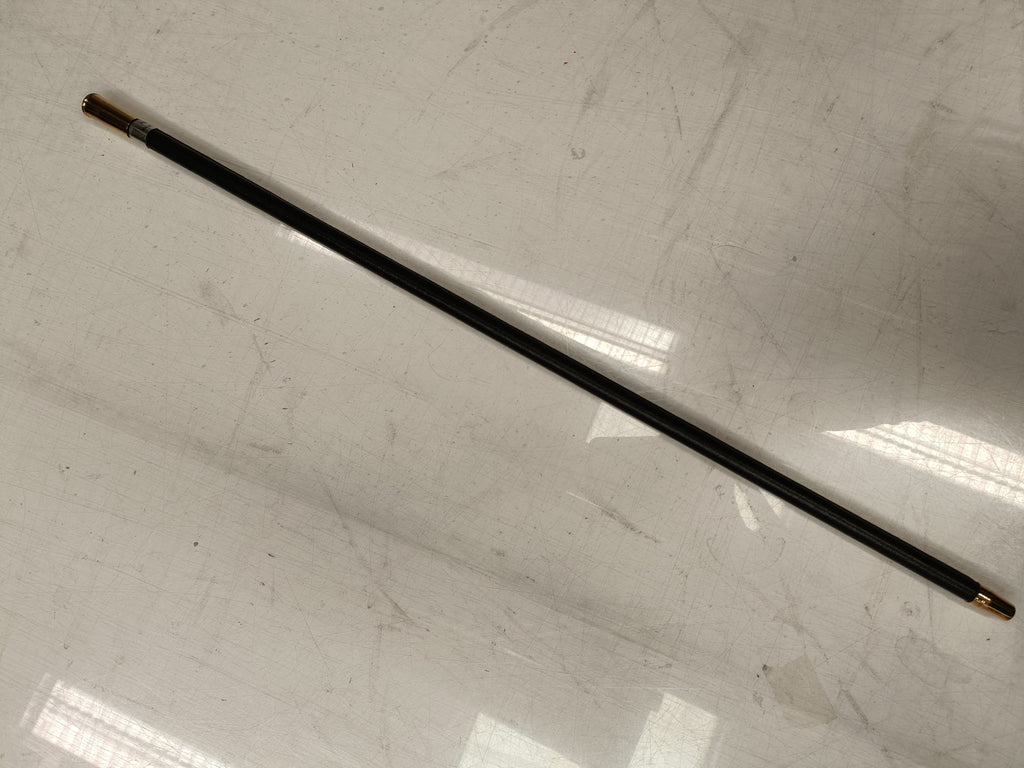 Clearance - Black Leather Gold-Tipped Cane