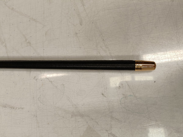Clearance - Black Leather Gold-Tipped Cane