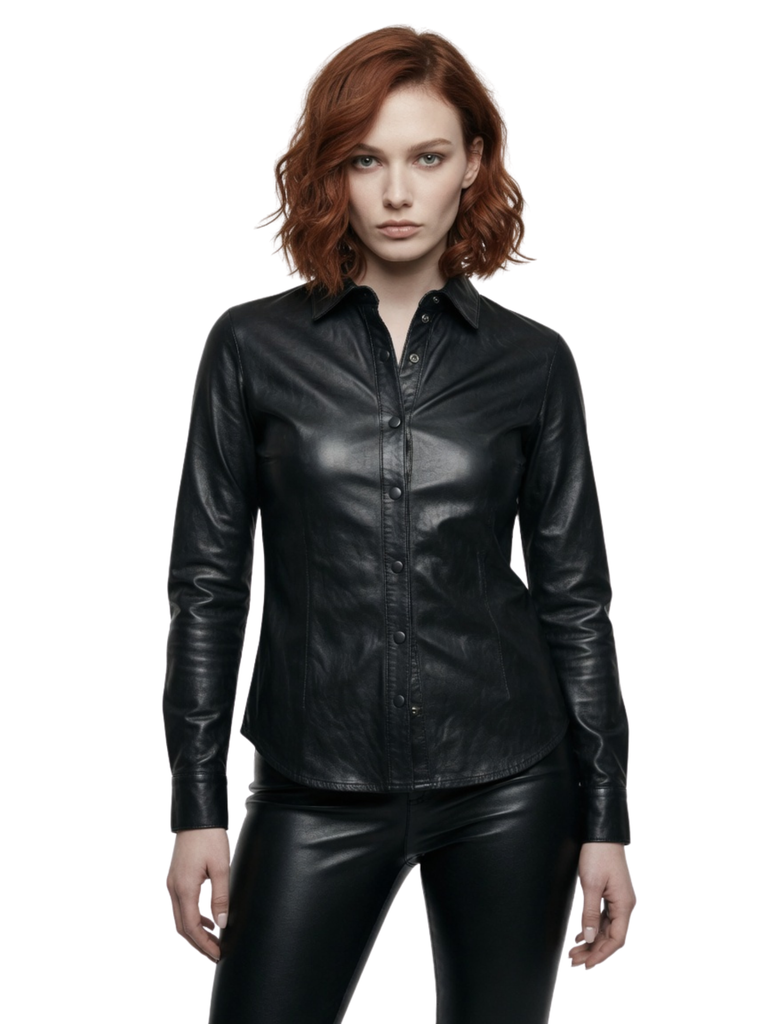 Ladies Leather Long Sleeve Shirt